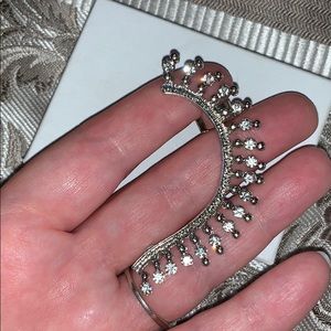 Full Earring/Earcuff - Silver Tone/Rhinestone